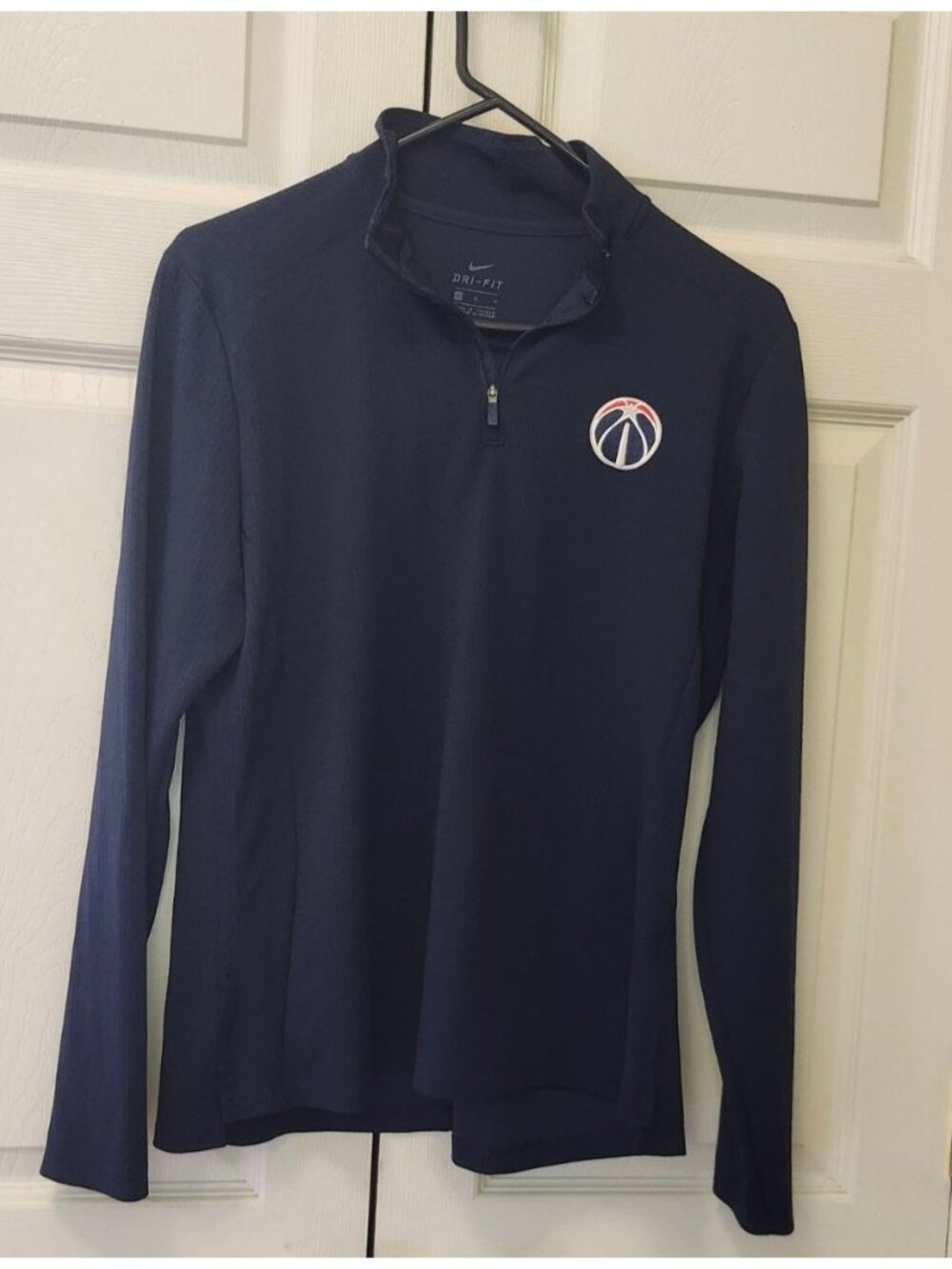 Nike Dri-Fit Washington Wizards Navy 1/4 Zip Long-Sleeve Pullover Shirt Size L